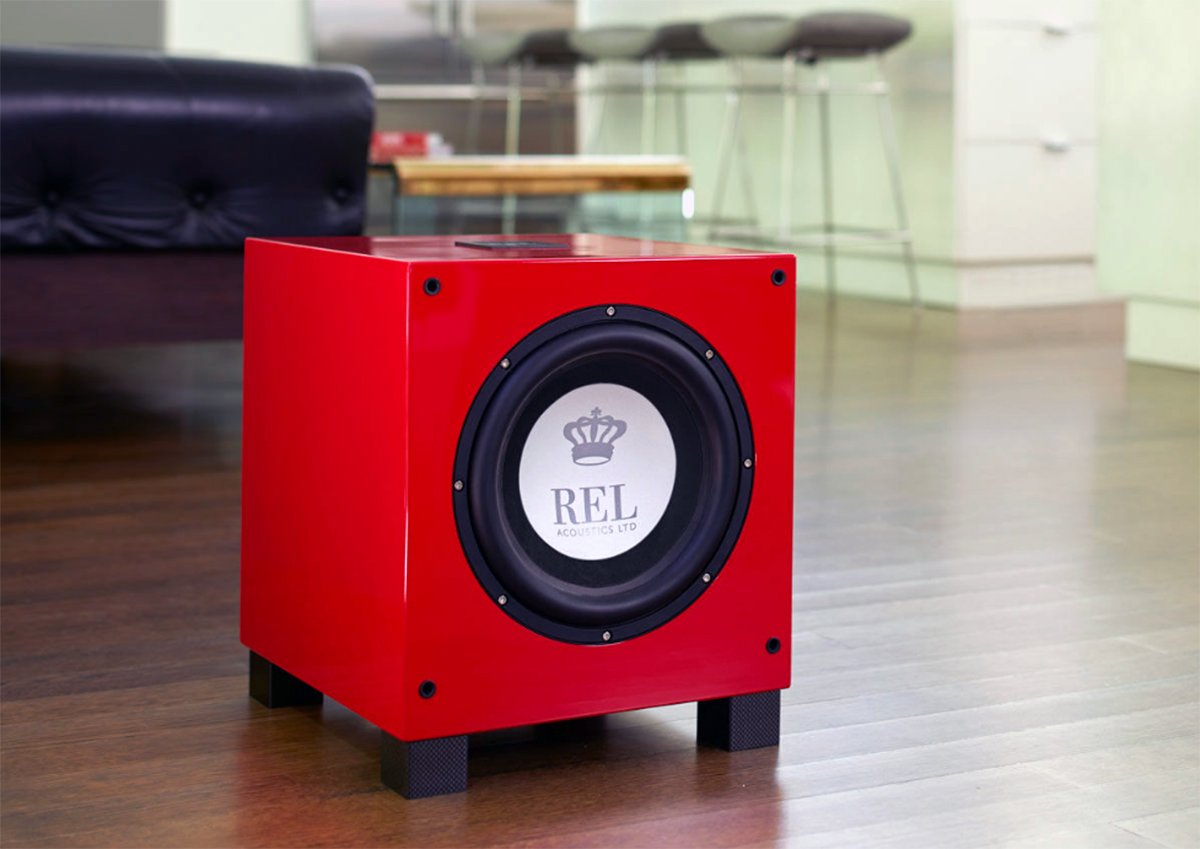 Front view of REL T/9i RED Subwoofer