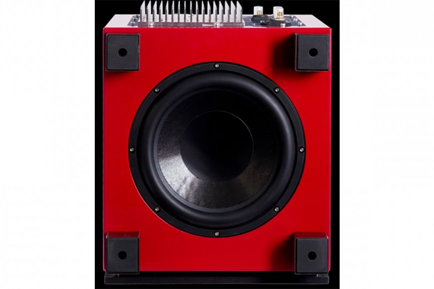 Down view of REL T/9i RED Subwoofer.