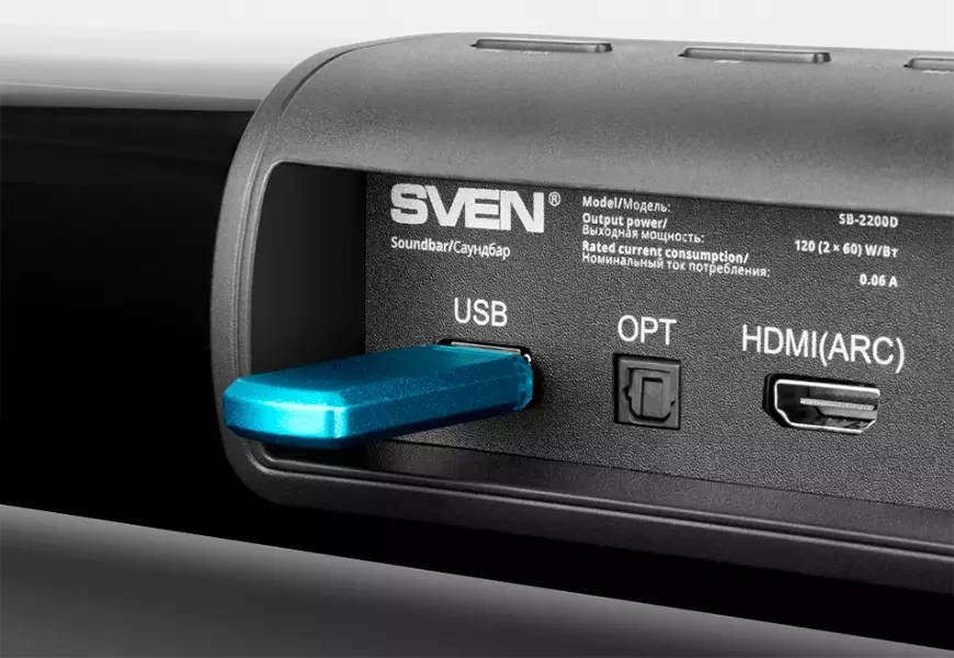 Close view of SVEN SB-2200D model with USB