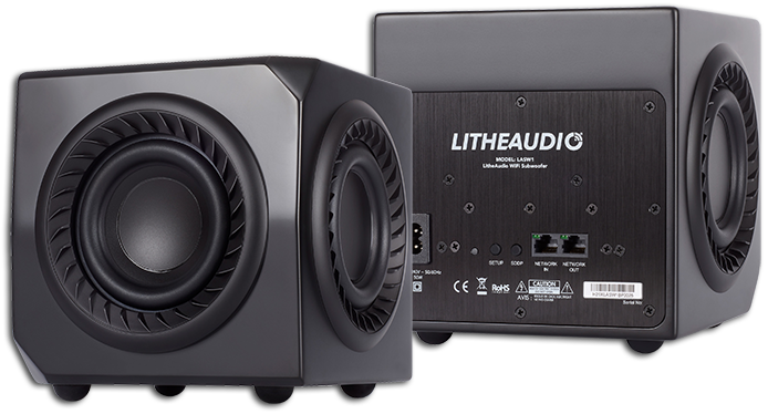 Front and back view of Lithe Audio 17cm subwoofer