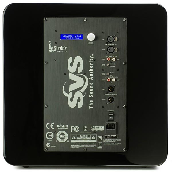 Back view of SVS SB13-Ultra powered subwoofer