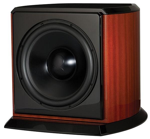 View of Revel Ultima Rhythm2 powered subwoofer