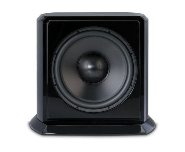 Front view of Revel Ultima Rhythm2 powered subwoofer