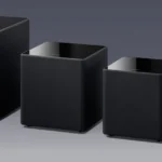 front view of Test design subwoofers KEF