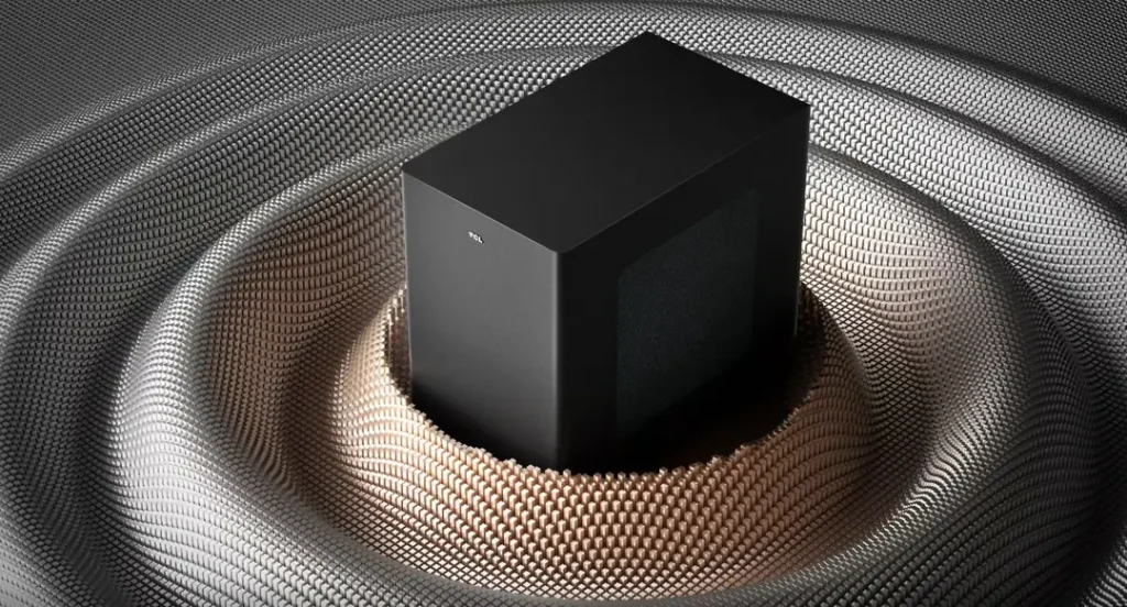 A closer look of TCL X937U Subwoofer